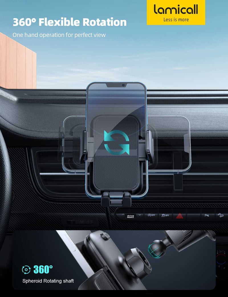 Lamicall Phone Holder Car Vent and Foldable Phone Stand for Desk