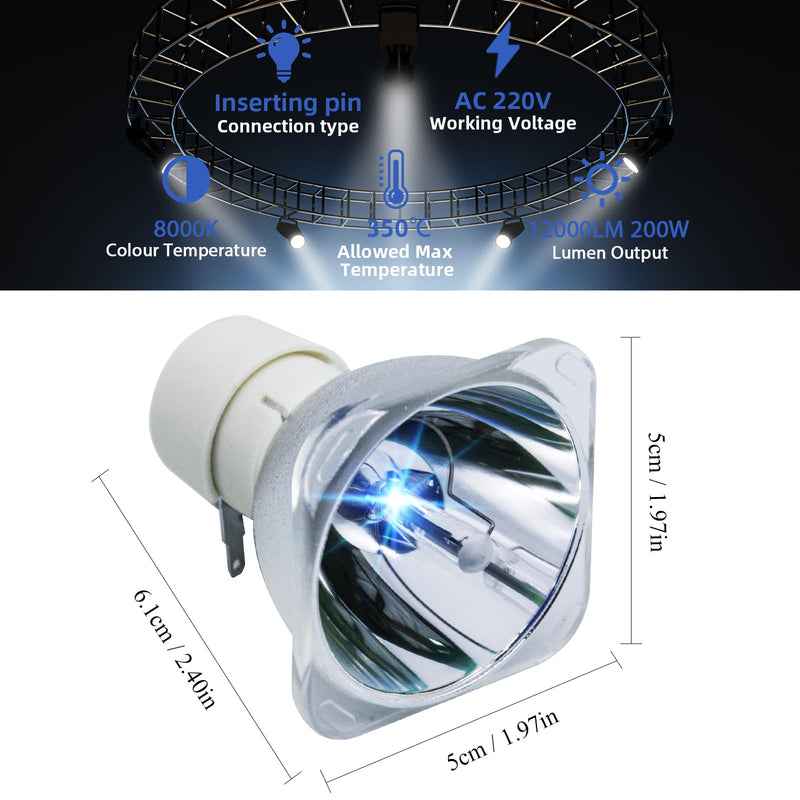 [AUSTRALIA] - Msd Platinum 5R 200W Replacement Projector Lamps for Moving Head Beam Lamp, Stage Light Bulb, Moving Head Light 