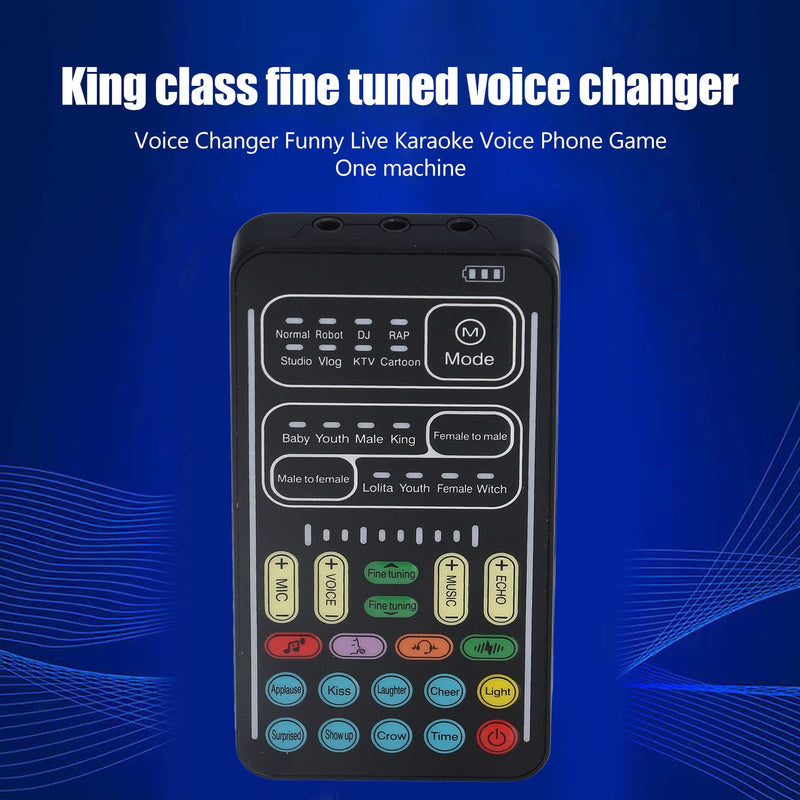 I9 Voice Changer Set, Mini Live Broadcast Voice Disguiser, Handheld Microphone Voice Changer, 8 Different Sounds/Sound Effects, for iOS, for Android(English Version) English Version