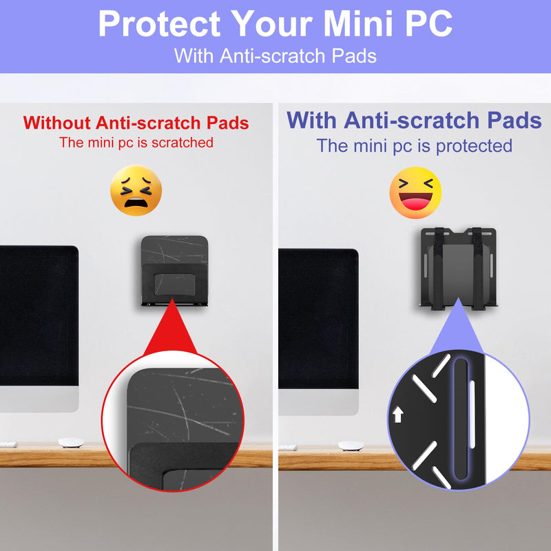 Universal Mini PC Mount for KAMRUI Mini PC, Wall and VESA Mount for KAMRUI GK2, GK3PLUS/PRO, AK1PLUS/PRO, AK2PLUS, E1Essenx E1, E2Essenx E2, E3B, H1, AM02PRO, AM06PRO with Adjustable Strap and Screws