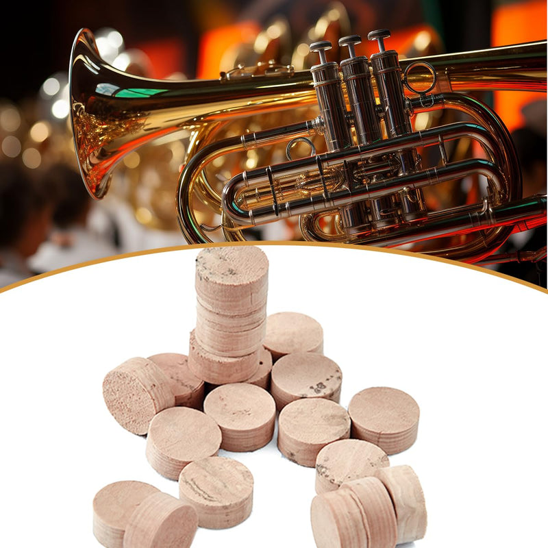 Trombone Cork Trumpet Spit Valve Trumpet Corks Water Key Cork Pad for Musical Instrument Replacement Accessories Set of 20