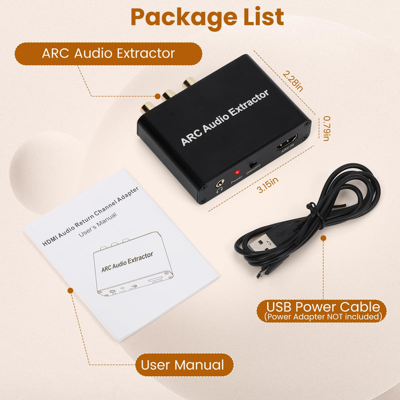 [AUSTRALIA] - eARC Audio Extractor, eARC Audio Converter to HDMI Optical/SPDIF L/R 3.5mm AUX Sound Extractor, HDMI eARC/ARC to Optical Audio Adapter, for TV to Non-ARC Sound System Soundbar Speaker Amplifier ADF-H103-eARC 