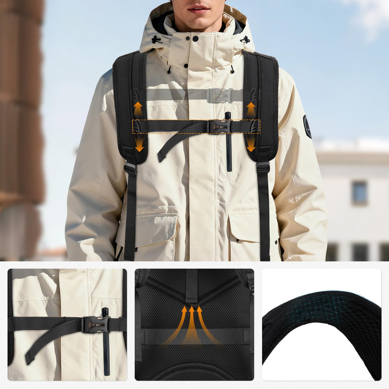 MOSISO Camera Backpack with Camera Bag Insert, Photography Backpack | Expandable Roll Top Compartment, Soft Camera Padded Bag Insert with Rain Cover&Shoulder Straps for Canon/Nikon/Sony, Black