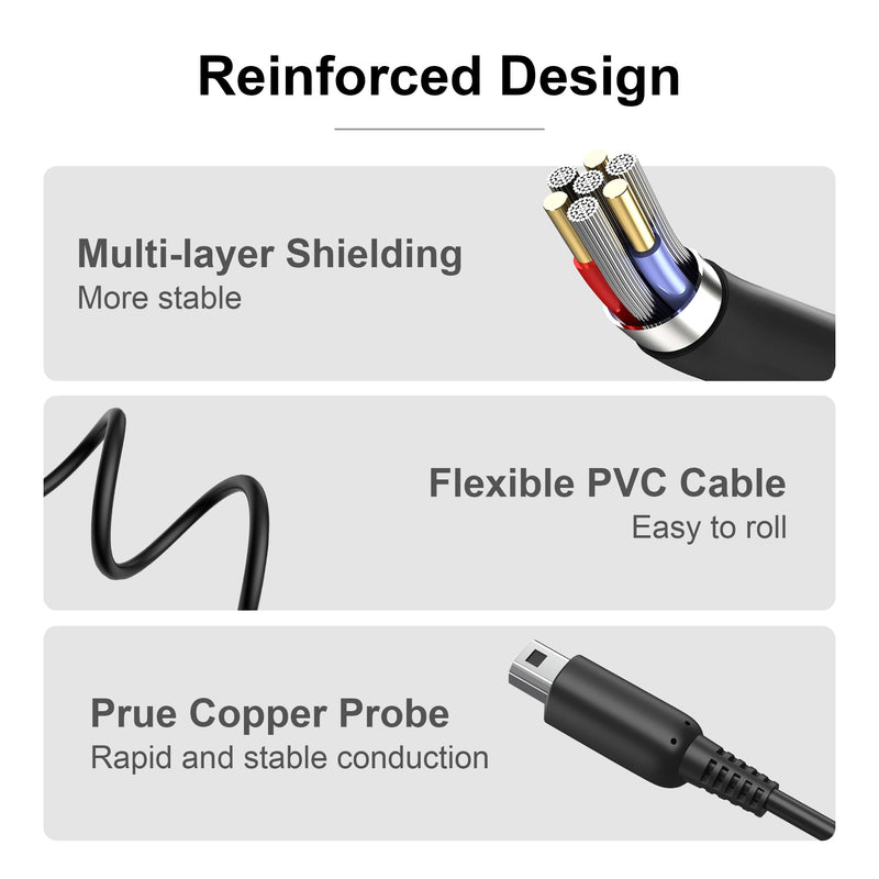 3DS USB Charger Cable, Power Charging Cord Compatible with New 3DS XL/New 3DS/ 3DS XL/ 3DS/ New 2DS XL/New 2DS/ 2DS XL/ 2DS/ DSi XL/DSi