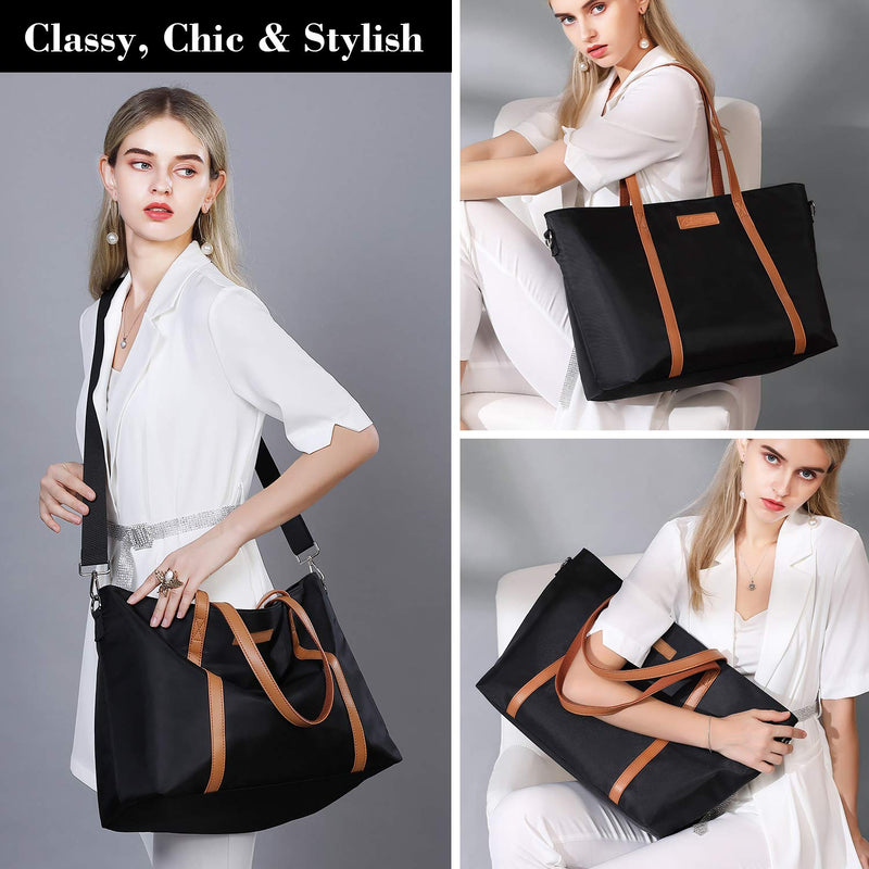 Tote Bag for Women, Bags for Women Teacher Work 15.6 Laptop Bags Beach Handbag Black