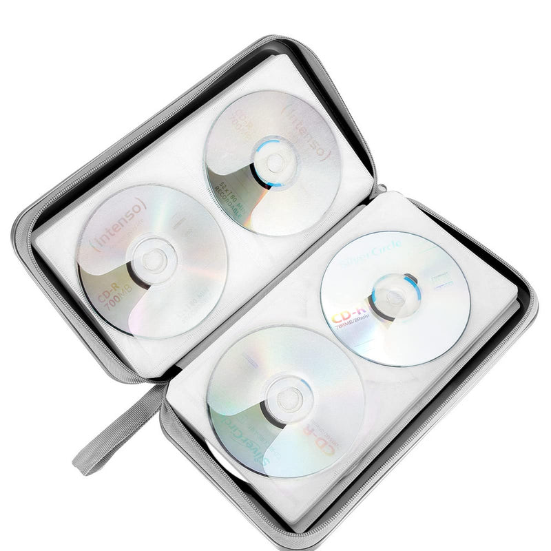 CD Case, DVD Case Holder 96 Capacity Hard Plastic CD DVD Disc Cases Storage Binder Wallet for Car Home Office Travel (Black) Black