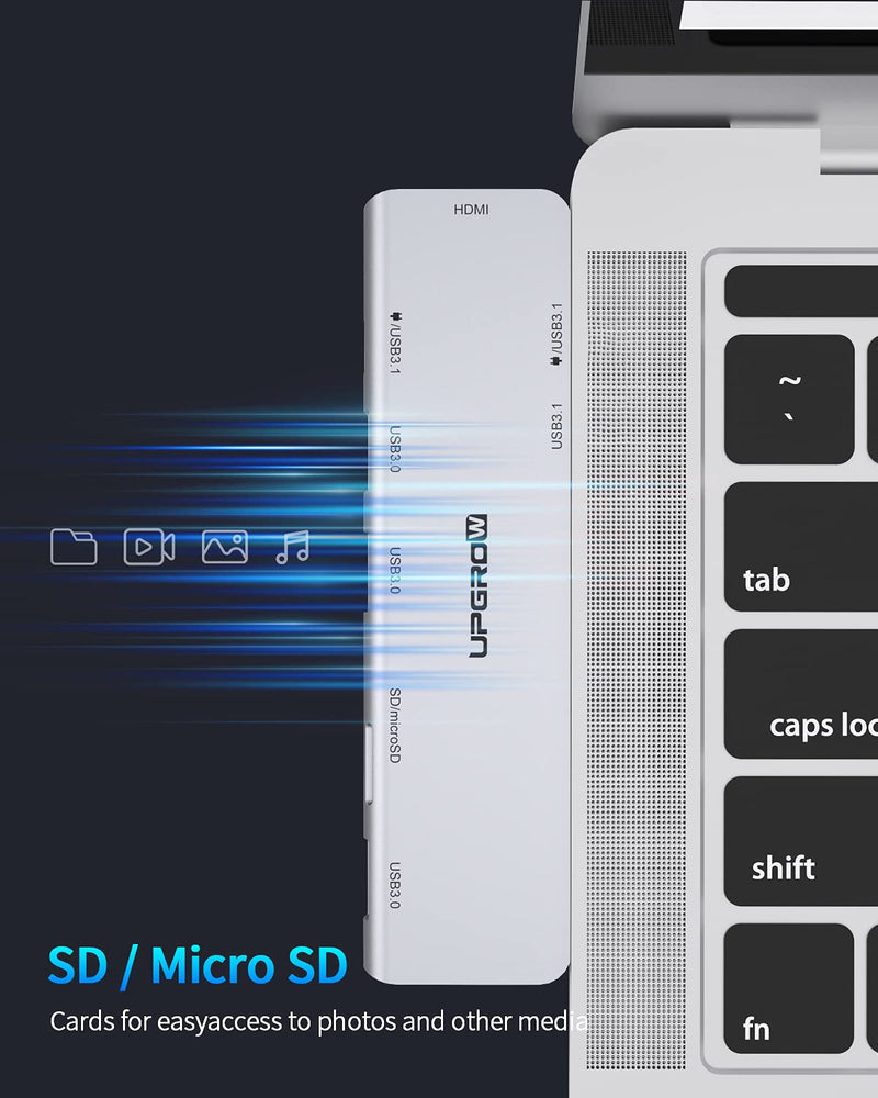 USB C Hub for MacBook, PowerExpand Direct 7-in-2 USB C Adapter Compatible with Thunderbolt 3 USB C Port, 100W Power Delivery, 4K HDMI, USB C and 2 USB A Data Ports, SD and microSD Card Reader 7 in 2 USB-C HUB
