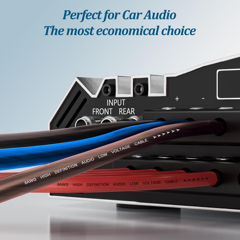 10 Gauge Wire (25FT Each, Black/Red), 2-Pack Translucent Power Ground Cable, CCA, Primary Automotive Wire, Battery Wire, Car Audio Amp Wire, Trailer Harness Cord, Lightning Wire, Electrical 10AWG Wire 25FT Black+Red