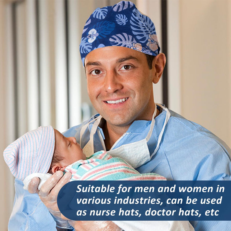 UOPJDD Pack of 2 Nurse Hat, Adjustable Headscarf Hat, Dustproof Hat, Suitable for Medical Supply, Housework, Gardening and Painting