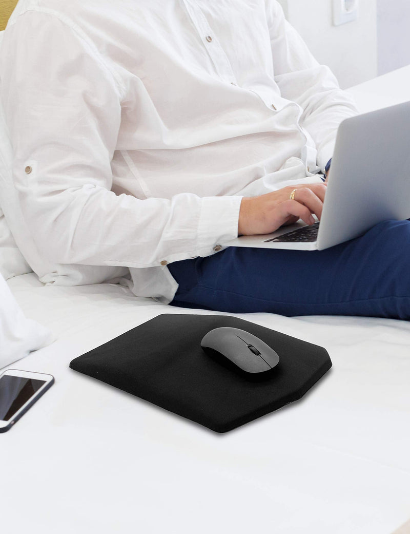 SOUNDANCE Ergonomic Mouse Pad with Wrist Rest Support, Thick Mousepad Relief Carpal Tunnel Pain, Entire Memory Foam with Non-Slip PU Gel Base for Computer Laptop Desktop Home Office, 14 x 8 Inch Black A-Black