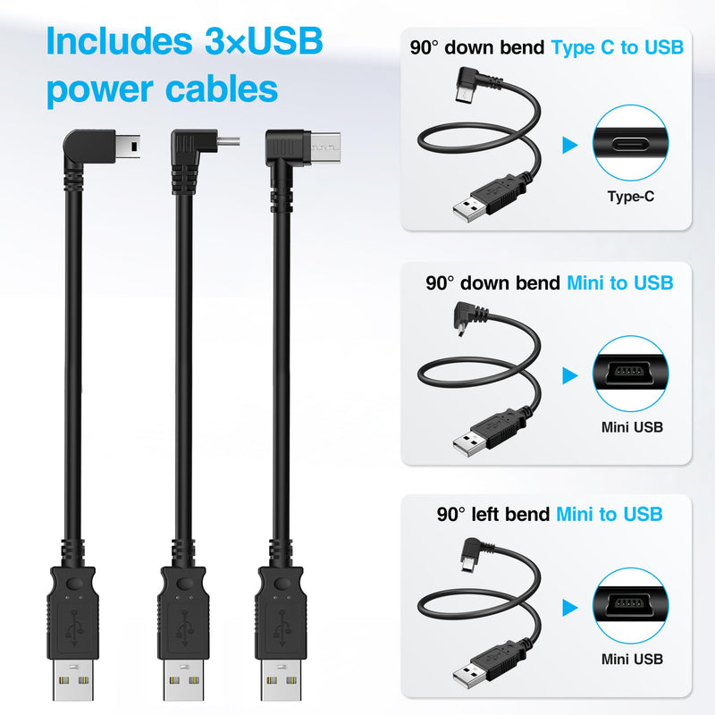 [AUSTRALIA] - Dash Cam Power Adapter,(10P Type C)Fit Chrysler,Dodge Ram 1500/2500/3500,Jeep Cherokee/Grand Cherokee/Compass/Wagoneer,Connect Auto-Dimming Rearview Mirror,Power Adapter Cable for Dashcam Camera 