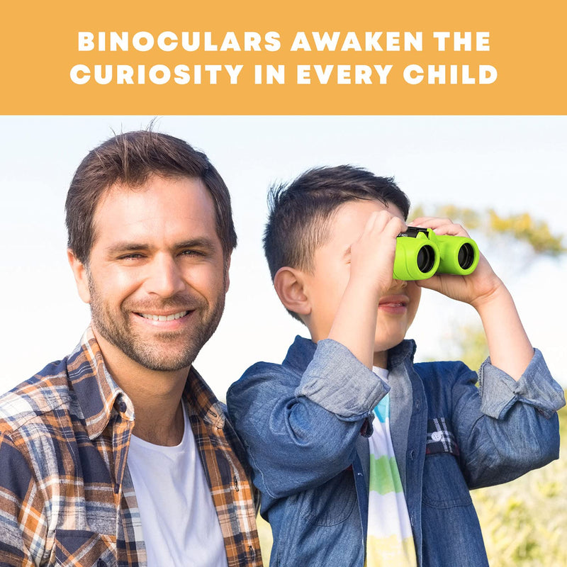 [AUSTRALIA] - Binoculars for Kids – Perfect Toy for Little Boys and Girls – Extensive Set Incl. Magnifying Glass & Compass – Powerful Magnification 8X21 – 3 to 12 Year Old Kids for Toddler Green 