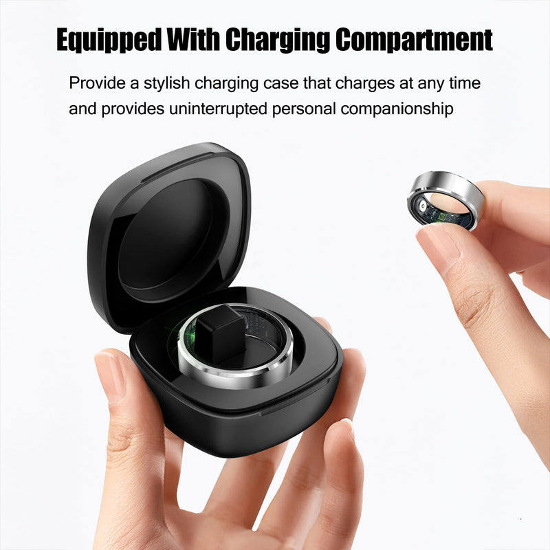 Smart Ring for Women Men, Fitness Tracker with Heart Rate/Blood Oxygen/Blood Pressure/Sleep/Pedometer Monitor, No Subscription Fee, IP68 Waterproof Health Rings for iOS & Android
