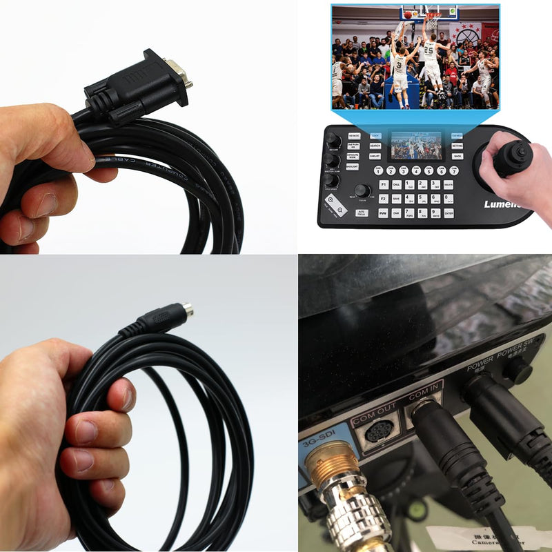 Wood Thrush PTZ Camera Control Cable, 8-Pin Mini-DIN to RS232 VISCA Cable for Long-Distance Camera Control. Connect to Joystick, Keyboard, or PC. Compatible with Most Major Brands. (49.2ft/15m) 49.2ft/15m