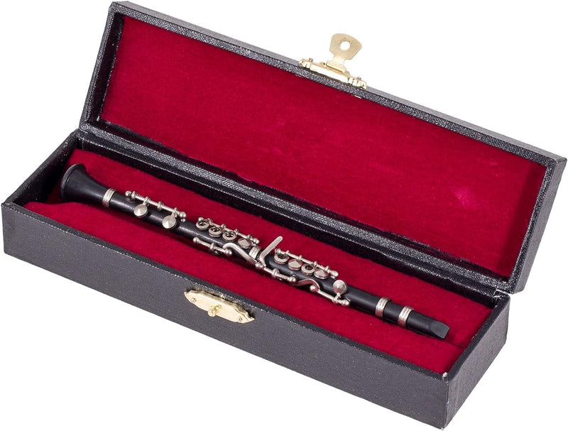 Broadway Gift Black Clarinet Music Instrument Miniature Replica with Case - Size 6.25 in.