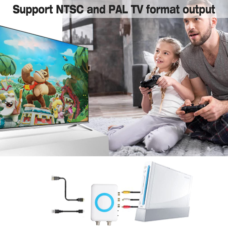 [AUSTRALIA] - ASHATA Digital RF Modulator,M65A‑NTSC RF Modulator RCA to RF Modulator RF Coaxial Converter Support AV Output,Professional HD VHF Demodulator Converter for CATV System 