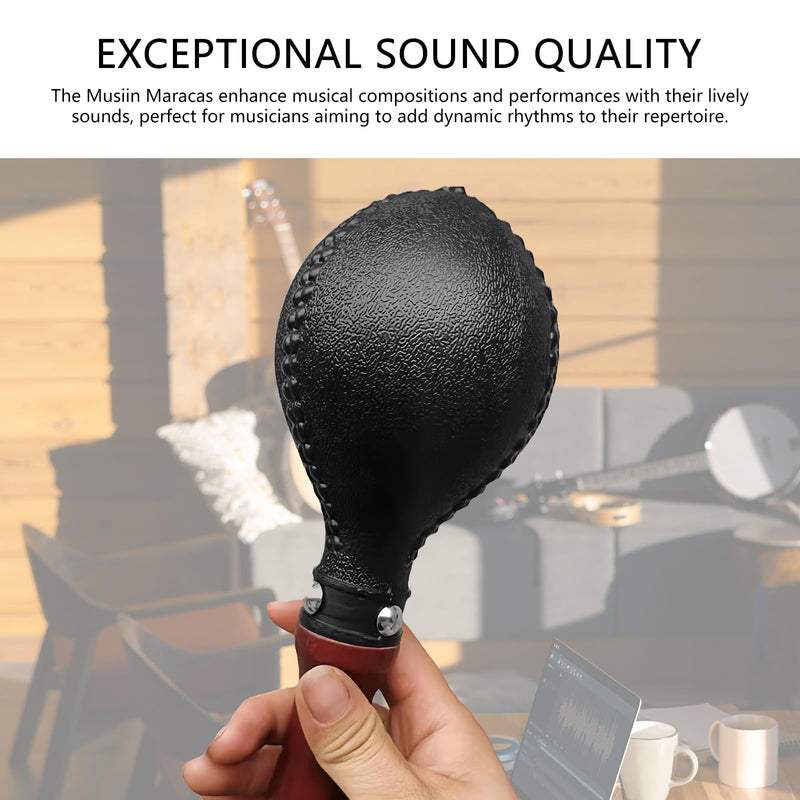 Professional Maracas for Musicians Vibrant Rattle Percussion Shakers with Ergonomic Wooden Handles - Versatile & Durable for Live Performance, Recording, and Education