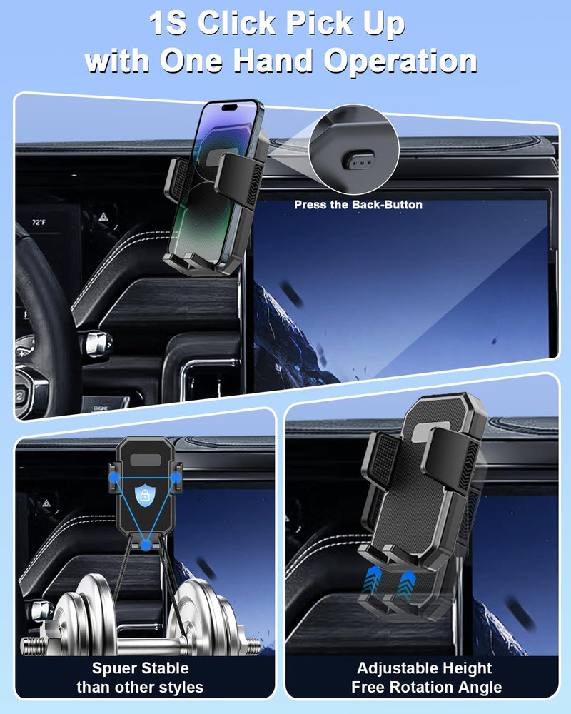 PZK Car Phone Holder for GMC Yukon/Yukon XL 2025 2026 Accessories 16.8-Inch | Auto Lock One Button Release Phone Holder 360° Rotation Phone Stand for 4.0-7.0'' phones Not Block Vent (Not Fit 15-inch) GMC Yukon/Yukon XL 2025-2026 (16.8-Inch)