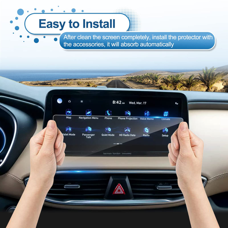 2021 2022 2023 Santa Fe Screen Protector for Hyundai Santa Fe (SEL/XRT/Limited/Calligraphy) 10.25-inch Touch Screen, 9H HardnessTempered Glass 2022 2023 Santa Fe Hybrid Accessories 10.25"