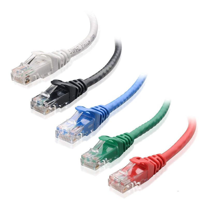 Cable Matters 5-Color Combo Snagless Cat6 Ethernet Cable (Cat6 Cable, Cat 6 Cable) 14 ft & 5-Pack Snagless Cat6 Ethernet Cable