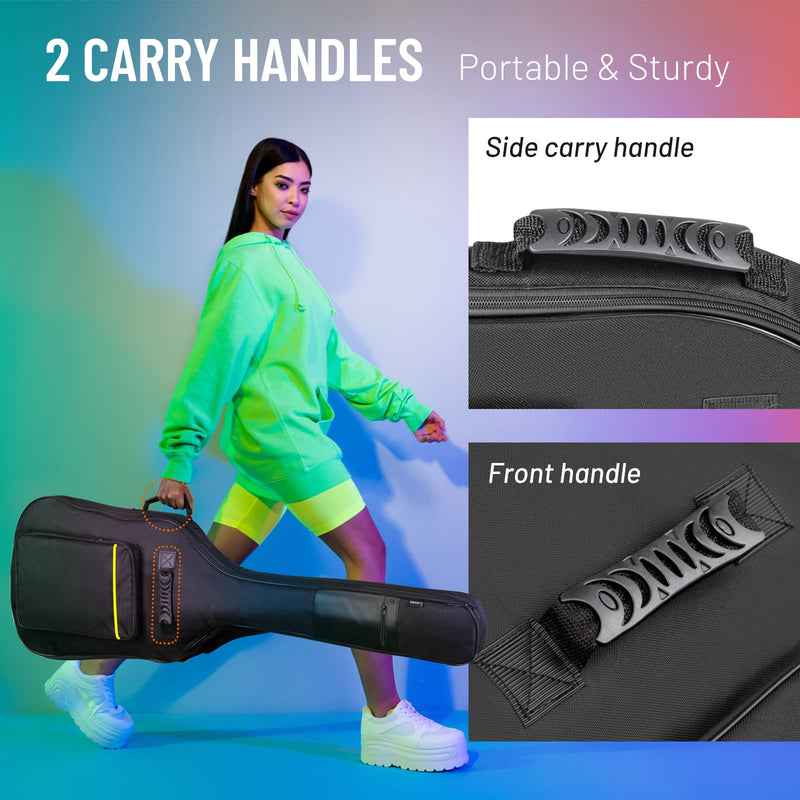 [AUSTRALIA] - CAHAYA Bass Guitar Bag Gig Bag 0.3in Padding Black Padded Backpack Soft Electric Bass Case CY0222 Bass Bag 