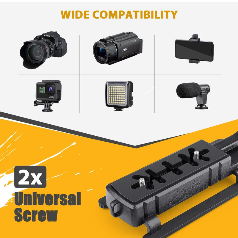 Zeadio Video Action Stabilizing Handle Grip Handheld Stabilizer with Hot-Shoe Mount for Canon Nikon Sony Panasonic Pentax Olympus DSLR Camera Camcorder Single Handed