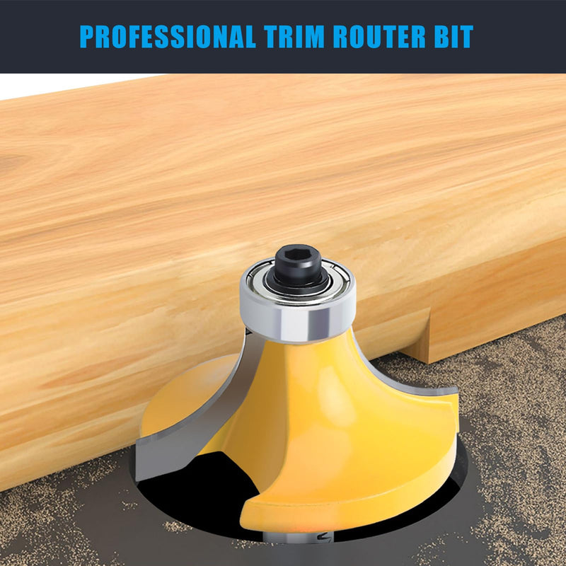WOBLLMX 8 mm Shank Rounding Cutter, Radius 12.7 mm, with Ball Bearing Top Carbide Blade Handy Durable and Sharp for Woodworking DIY at Home R-13mm 8 mm shaft