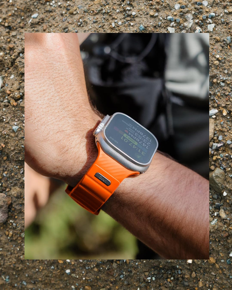 UNIQ STRIDE FKM Rubber Watch Strap for Apple Watch Ultra fits 49mm VOLT ORANGE