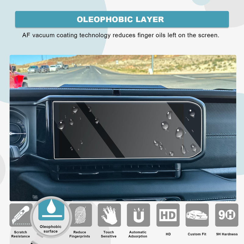 CDEFG for 2024 Wrangler JL 12.3-Inch Screen Protector for 2024 Wrangler Rubicon Sahara Sport S Sport Willys Tempered Glass Screen Protector Foils Navigation Radio Touch Screen Display Screen Glass Protector for 2024 Wrangler 12.3IN