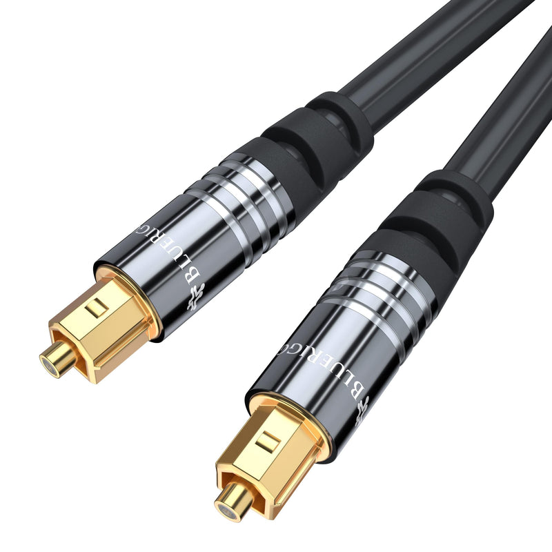 [AUSTRALIA] - BlueRigger Digital Optical Audio Toslink Cable (15FT, Fiber Optic, Aluminum Shell, 24K Gold-Plated) - Compatible with Home Theatre, Sound Bar, TV, Xbox, PlayStation PS4 – Premium Series Straight Toslink 15FT 