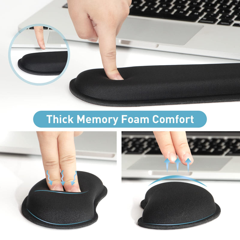 Keyboard Wrist Rest + Mouse Pad + Mouse Wrist Rest Support Set, Memory Foam, Easy Typing Pain Relief, 3Pcs Keyboard Mouse Pad Set for Computer, Laptop, Home & Office (SKK-330) SKK-330