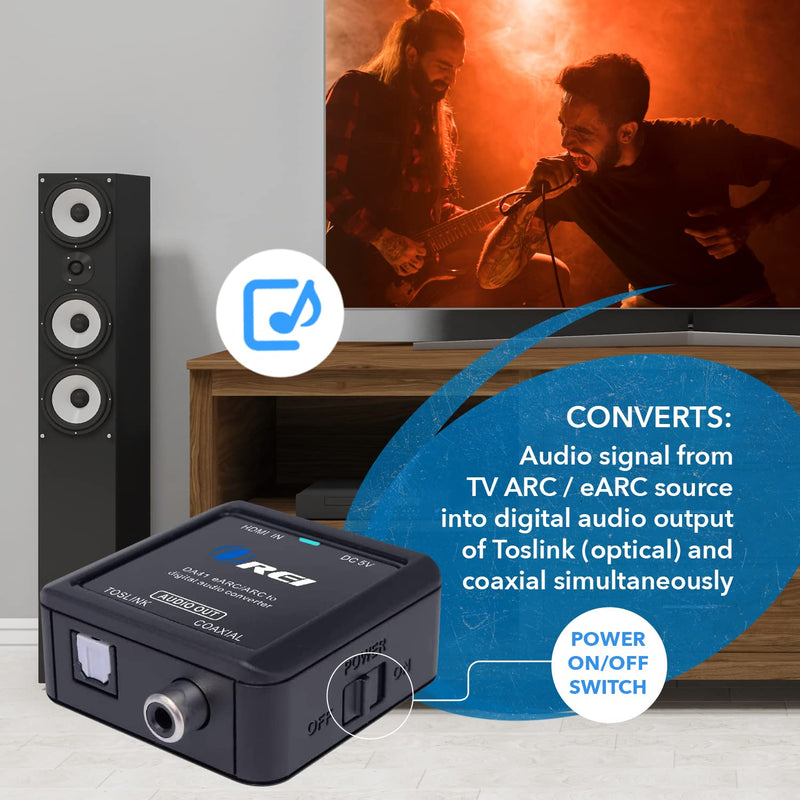 [AUSTRALIA] - OREI eARC/ARC HDMI to Optical/Coaxial Audio Extractor, - Supports Dolby 5.1 Channel, DTS 5.1, LPCM 2.0 Channel HDTV Soundbar Speaker Amplifier (DA41) eARC/ARC to Optical/Digital Audio 