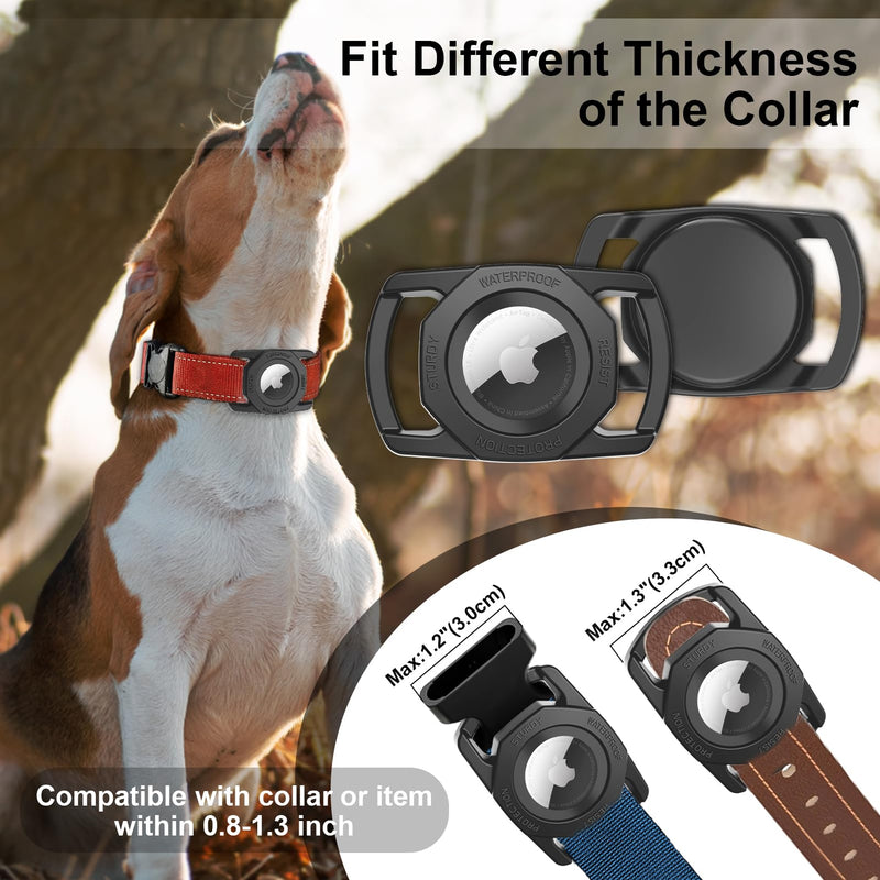 SANKALA Waterproof Airtag Collar Holder, [1 Pack] Silicone Full Body Covered Anti-Lost Apple Air Tag Case for Pet Collar Backpack 1 Pack