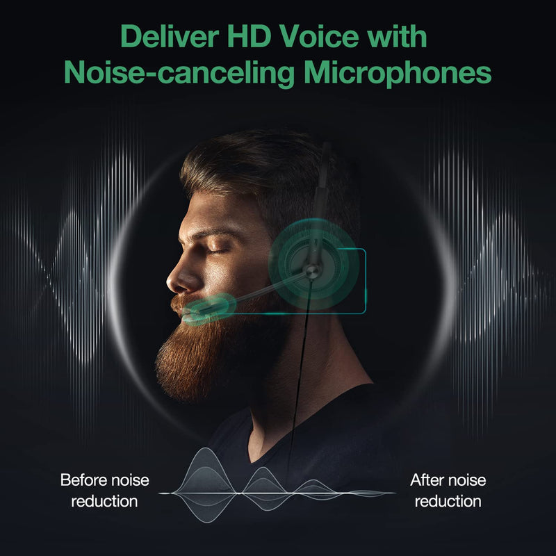 [AUSTRALIA] - Yealink Phone Headsets for Office Phones YHS34 Lite QD to RJ9 Wired Headset Compatible with Poly Snom Grandstream Phones Desk Landline Headset with Microphone -Mono/68g/2.1m Cable Foamy Ear Cushions - Mono Compatible with Yealink|Poly|SNOM|Grandstream 