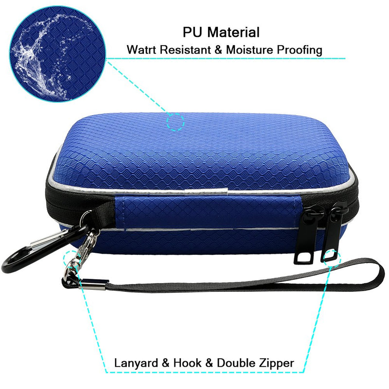 Lacdo Hard Drive Carrying Case for Western Digital WD My Passport Ultra WD Elements SE WD P10 Game Drive Portable External Hard Drive 1TB 2TB 3TB 4TB 5TB USB 3.0 2.5 inch HDD Travel Storage Bag, Blue