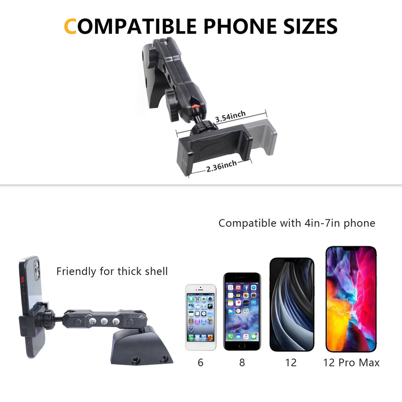 Dash Phone Mount Holder Driver Side Compatible with 2021 2022 2023 2024 2025 2026 Ford Bronco 2/4 Door Interior Accessories Dashboard Cell Phone Stand 360° Adjustable Aluminum Alloy