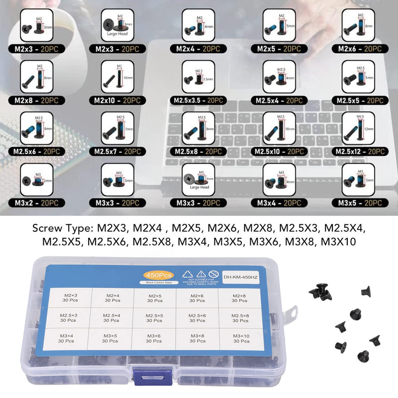 450PCS Laptop Screws - M2 & M2.5 & M3 Type Screw Set for Laptop Repair