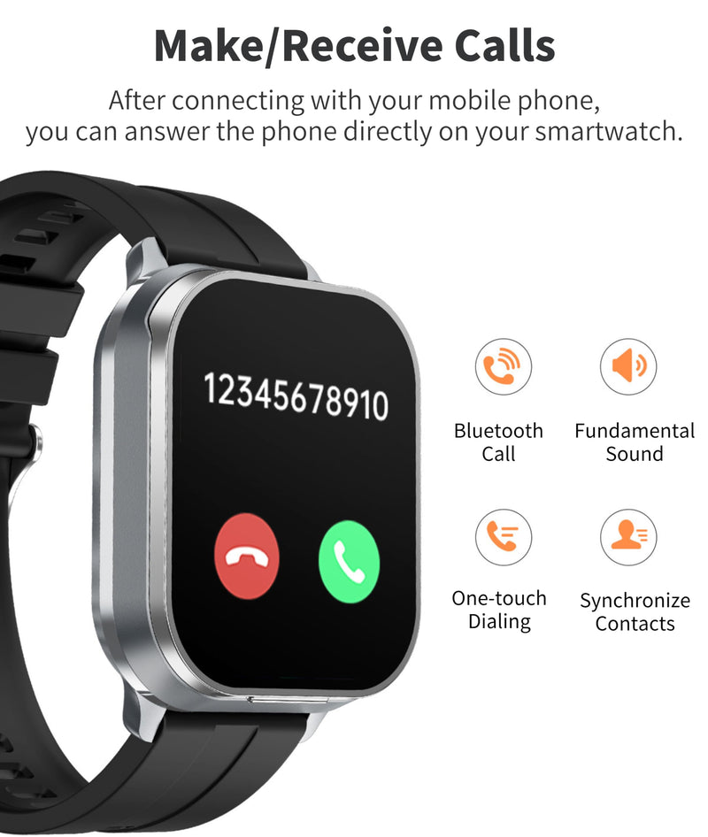 Diyeeni D8 Pro Smart Watch with Earbuds for Men Women, 2.01 Inch HD Touch Screen, 2 in 1 BT Watch with Sports Mode, Remote Camera Control, Weather, Alarm Clock for iOS for Android (Black Black with Steel Strap