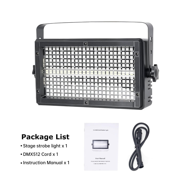 LED Stage Strobe Light, 8 Partition RGB 3-in-1 DMX512 Sound Activated Control Wall Wash Effects Lighting for dj Bar Disco Party Events Wedding Church