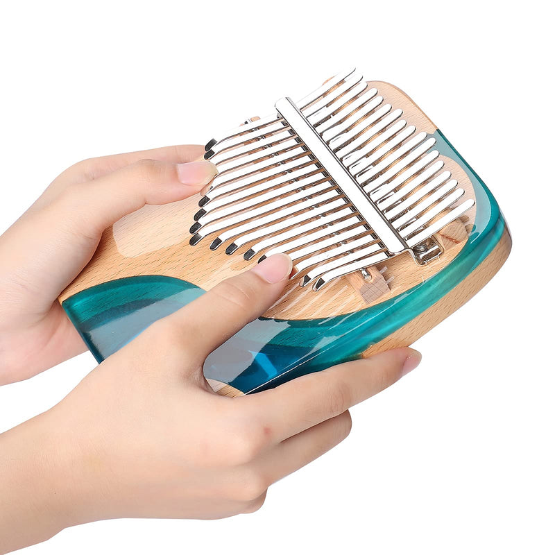 Kalimba Thumb Piano 17 Keys, Portable Mbira Finger Piano Gifts for Adults Music Instrument Thumb Pianos - 17 Keys Blue Kalimba 17 Blue