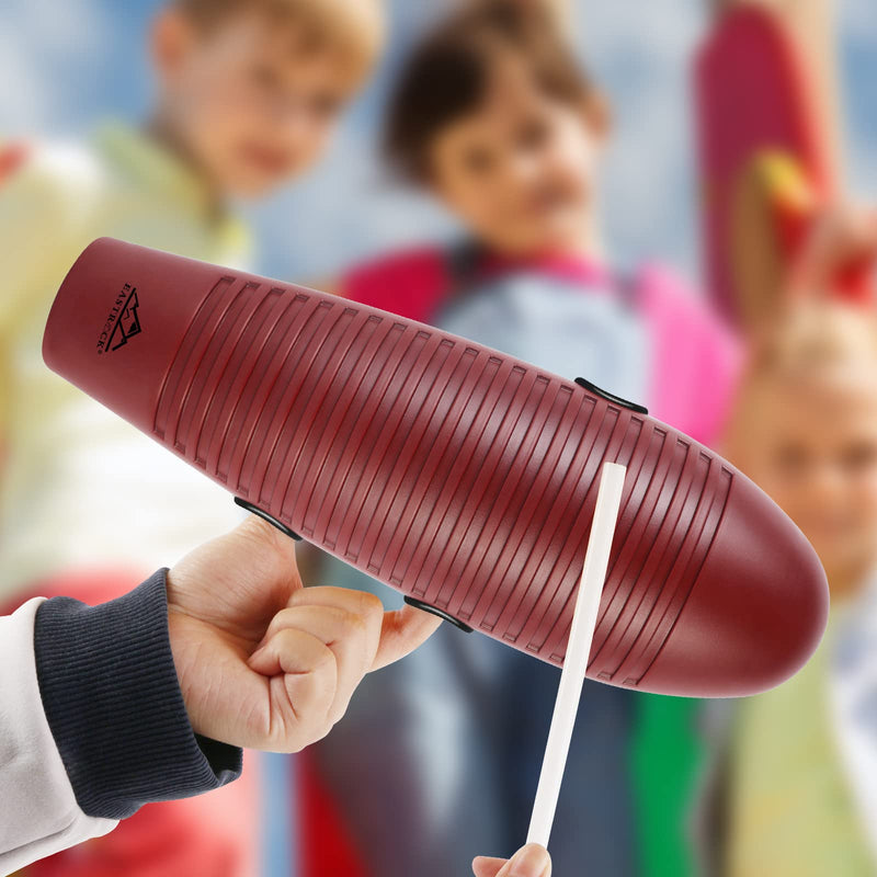[AUSTRALIA] - EASTROCK Guiro Instrument 3.9"x13" Fish Shaped Latin Percussion Instrument with 2 Scrapers Guiro Instrument Musical Training Tool for Beginners and Professional Band Accompaniment Large Redbrown 