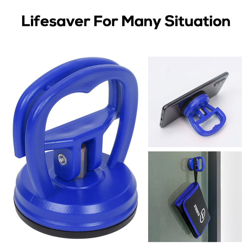 STREBITO Suction Cups Heavy-Duty 2 Pieces Screen Suction Cups Tool for iMac, iPhone, MacBook, iPad, TV, Phone, Laptop, Computer, Tablet, LCD Screen Remover, Small Dent Puller Blue