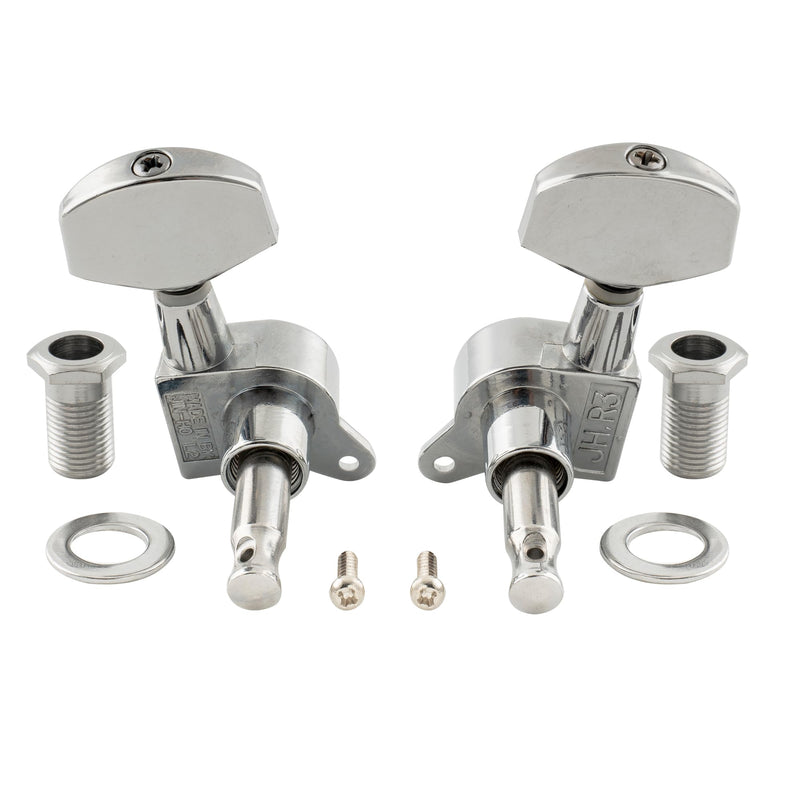 Musiclily Pro 3R3L Sealed Guitar Tuners Tuning Machines Set for Les Paul Style Electric Guitar or Fender Acoustic Guitar, Big Button Chrome