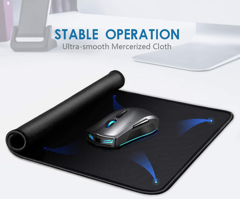 3 Mouse Pad Stitched Edges Premium-Textured Large Mouse Pads Mat Natural Non-Slip Rubber Base Mousepad for Laptop, Computer & PC, 11 x 8.7 inches, Black 3 pcs