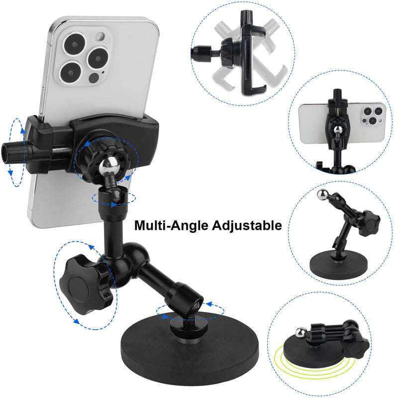 Mippko Magnetic Phone Holder,Heavy Duty Phone Mount for Truck/Tractor/Forklift/Boat/Motor Vehicles,Fit 3.5~7.5" iPhone/Nexus/Smartphone,360°Adjustable Arm 3.46" Magnetic Base