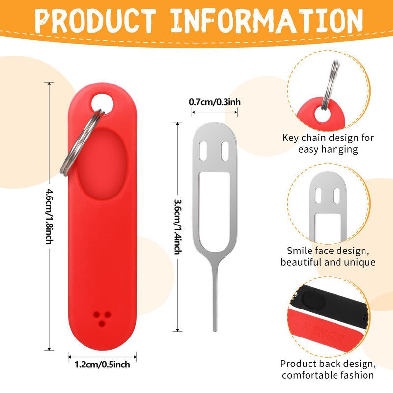 Sim Card Removal Tool Phone Chip Remover Sim Card Unlock Chip Card Pin Tool Sim Card Tray Eject Pin Removal Tools Needle Opener Ejector with Detachable Keychain Charm for Smart Phone, 4 Pieces