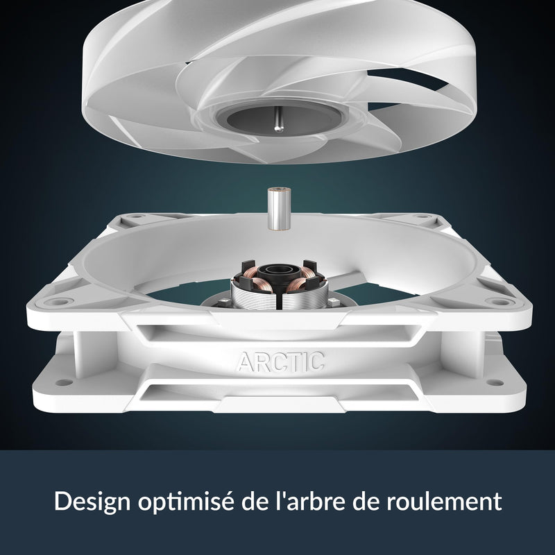 ARCTIC P12 Pro A-RGB (White) - Powerful Premium Fan, 120 mm PWM Fan with Y-Cable Splitter, 600-3000 RPM, 0 RPM <5% PWM, 5V Digital RGB, Fluid Dynamic Bearing, 4-Pin - White