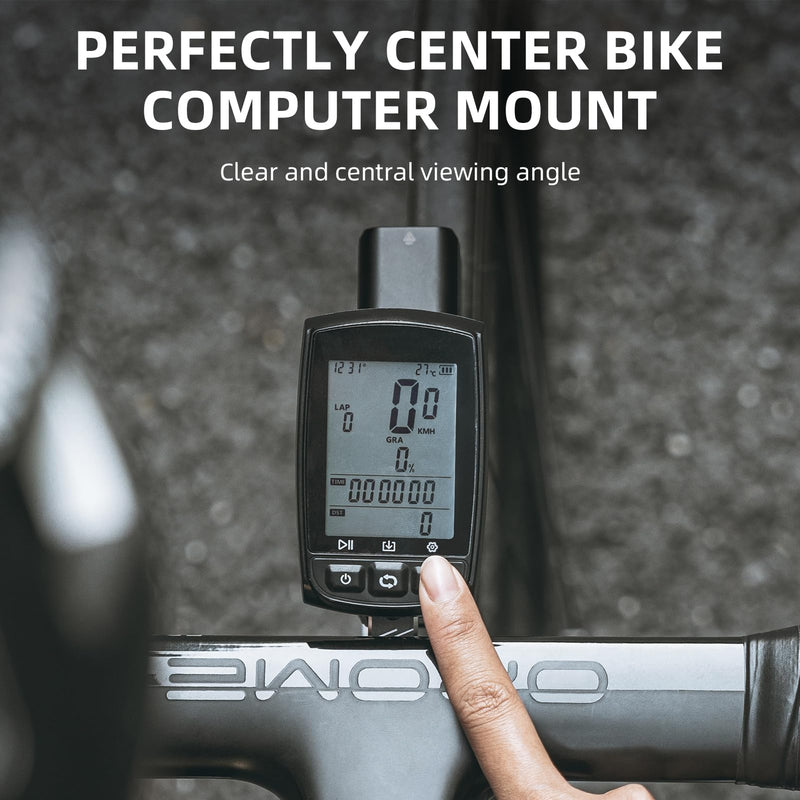 ROCKBROS Bike Computer Mount, Out Front Aluminum Bicycle Computer Mount for Road Bikes Aero Integrated Handlebar Compatible with Garmin, Wahoo, Bryton and GoPro Big Logo