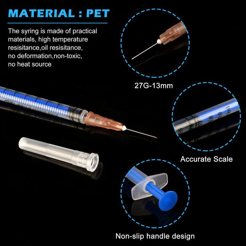 Pack of 30 1 ml Syringes, Plastic Syringes with Caps, Independent Seal Packaging, Minimum Scale 0.01 ml, for Feeding Animals, Liquid Measurement for Laboratory, Industrial Precision Application blue