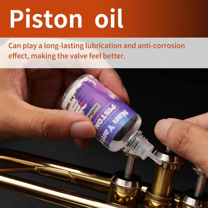Premium Synthetic Tuning Slide Grease Oil +Valve Oil/Piston Oil for Trumpet, Trombone, French Horn, Tuba, Euphonium & other Brass Instruments,30ml (1.02 fl. Oz)/each bottle